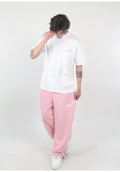 Zaee Club Nakışlı Oversize Unisex T-shirt Pembe