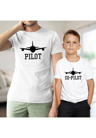 Pilot Co-Pilot Baba Oğul Kombini Tişört Giyim (544654387)