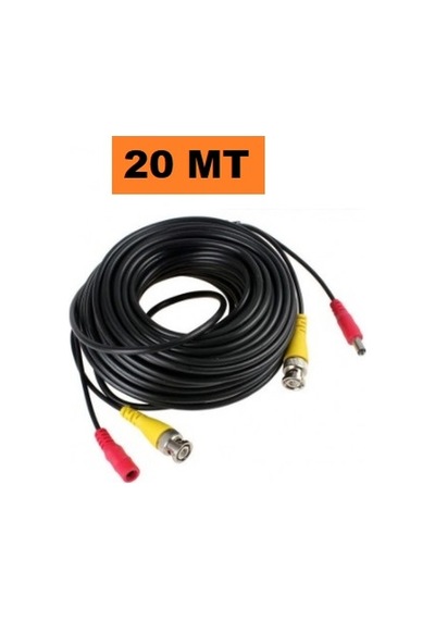 20 Metre Hazır Cctv Kablo Bnc / Bnc Erkek Ve Power Jack