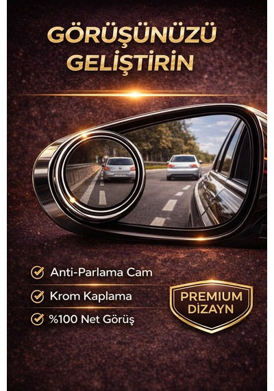Kör Nokta Aynası 2 Li Set Mini Oval Geniş Açılı Dikiz Aynası, Park & Geri Manevra Yardımcı, Araç İçi Uyumlu