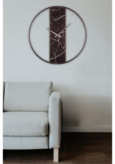 Digithome Demre Mermer Desenli Sessiz Mekanizmalı Modern Duvar Saati 61,5 Cm Siyah - K-demre-sıyah Siyah