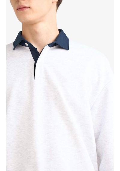 Defacto Boxy Fit Polo Yaka Sweatshirt E6523ax25augr131 Gri