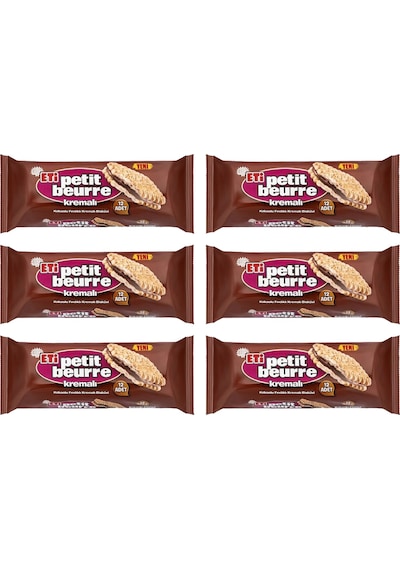 Eti Kakaolu Fındık Kremalı Petibör Bisküvi 6 x 270 G