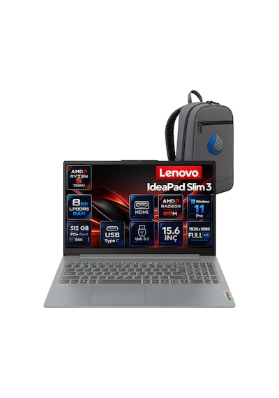 Lenovo IdeaPad Slim 3 15AMN8 82XQ00RWTXRNP01 R5-7520U 8 GB 512 GB SSD 15.6" W11P Dizüstü Bilgisayar Lenovo IdeaPad Slim 3 15AMN8 82XQ00RWTXRNP01 R5-7520U 8 GB 512 GB SSD 15.6" W11P Dizüstü Bilgisayar