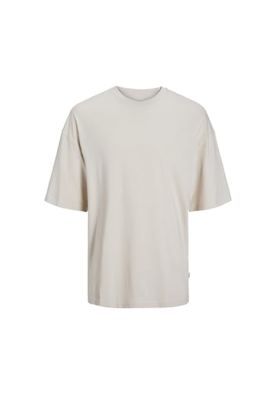 Jack & Jones Erkek Bisiklet Yaka Düz Renk Tisört - Charge - 12259975 Moonbeam Çok Renkli