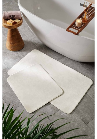 Simple 2'li Banyo Paspası Ekru