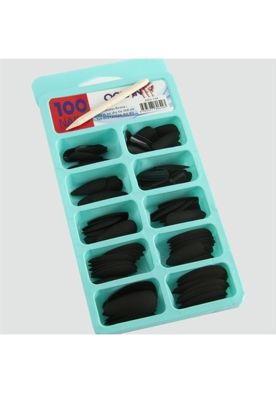 100 Adet Mat Takma Tırnak-siyah N701
