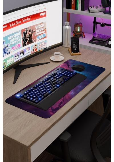 Galaksi Kaymaz Dikişli Kauçuk Oyuncu Mousepad V3 - 70x30 Xl Gaming Mouse Pad Fare Altlığı