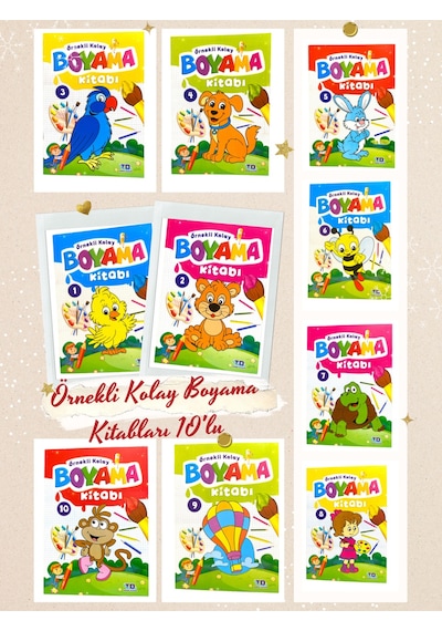 Örnekli Kolay Boyama Kitapları 10'lu Takım