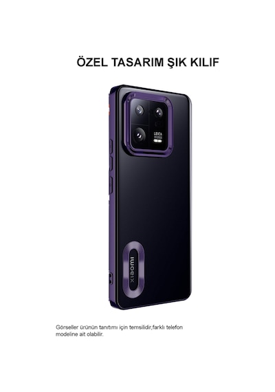 Xiaomi Redmi 12 Yanları Renkli Lens Korumalı Logo Gösteren Şeffaf Luxury Silikon Kılıf