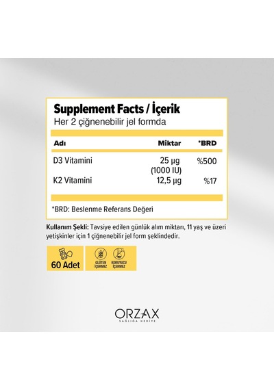 Gummies D3k2 Çiğnenebilir Jel Form