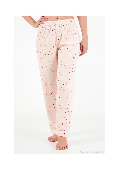 Lela Desenli Yumuşak Dokulu Uzun Kollu Pijama Takımı Kadın Pijama Takımı 65750155 Somon