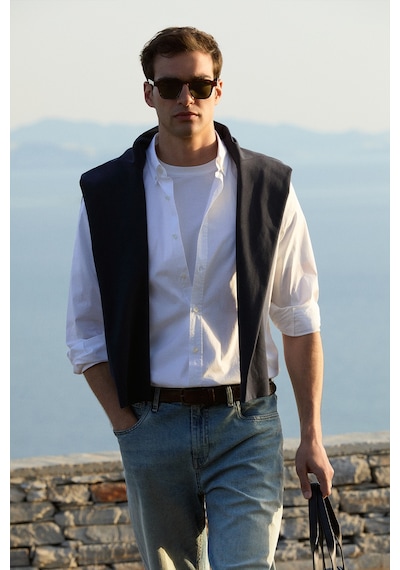 Lufian Danıel Erkek Basic Gömlek Regular Fit Beyaz Beyaz 111010677100500