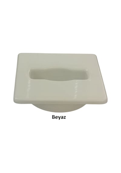 Adilon Masaüstü Kablo Kanalı Deliği Kapağı, Kare, Beyaz 6 Cm