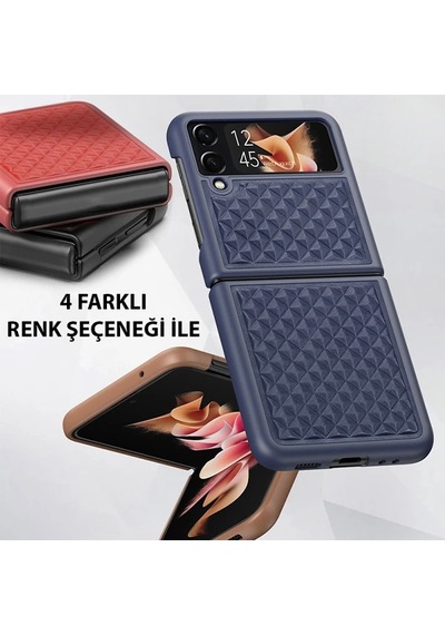 Dux Ducis Venice Series Samsung Samsung Galaxy Uyumlu Z Flip3 5g İçin Premium Deri Kılıf- 5775 Siyah