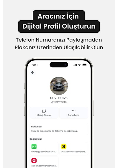 Vebu Araç Qr Kod Cam Etiketi, Dijital Numaratör, Plaka Üzerinden Ulaşılabilir Ol