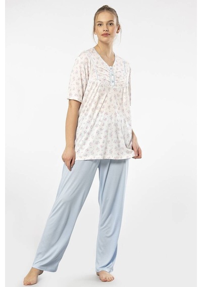 Empirme Patlı Battal Kısa Kollu Pijama Takım 001
