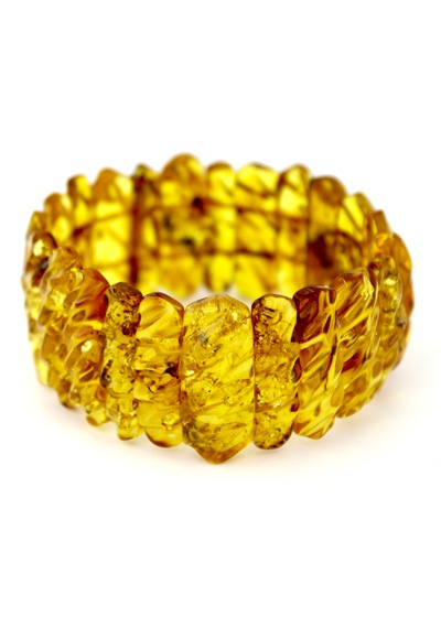 Kehribar Bileklik Fosilli Roleks Tasarım Ambergold Blk23-145 Çok Renkli