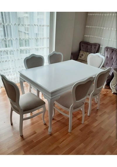 Masifart Blok Yemek Masası ve 6 Sandalye Takımı