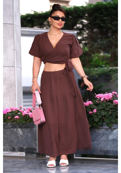 Gigi Wardrobe Kahverengi Müslim Takım Siyah Siyah