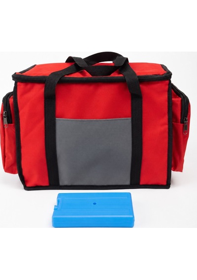 Newbag Yandan Cep Yalıtımlı Soğutucu El Askılı Kamp Çanta-krm Gri Kırmızı - Gri