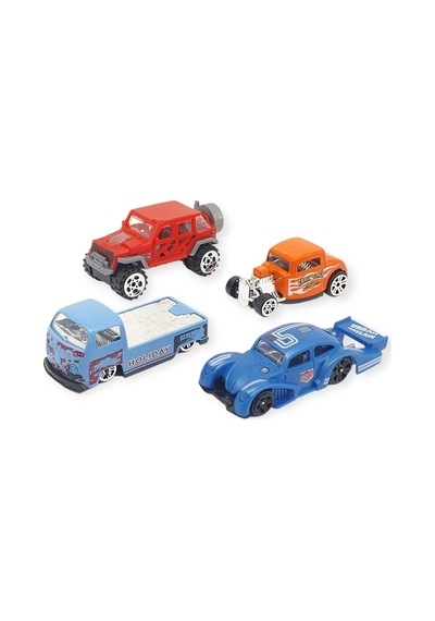 Alloy Racer 4'lü Araç Seti - 780-413 Lisinya Mavi
