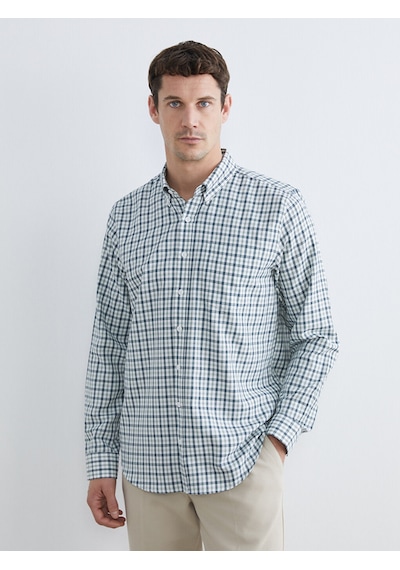 Lcwaıkıkı Classic Yeşil Regular Fit Ekose Gabardin Erkek Gömlek