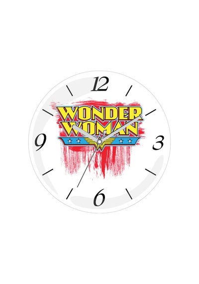 Wonder Woman Sessiz Akar Bombeli Gerçek Cam Duvar Saati Çok Renkli