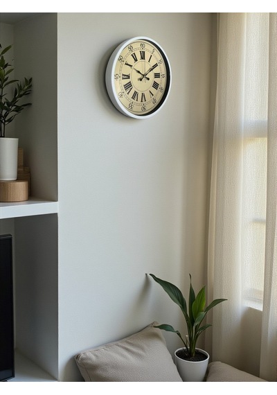 Zentime 36 Cm Beyaz Dekoratif Duvar Saati çok Renkli