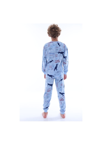 Süper Kahraman Örümcek Adam Desenli %100 Pamuk Erkek Çocuk Pijama Takımı Mavi