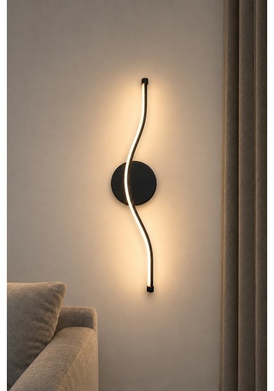 AvizeGO Vetro Modern Led Duvar Apliği Günışığı Siyah