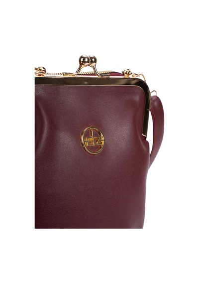 Newish Polo Kadın Vintage Tasarım Soft Suni Deriburslu Çok Gözlü Çapraz Omuz Çantası Günlük,seyahat,okul Bordo