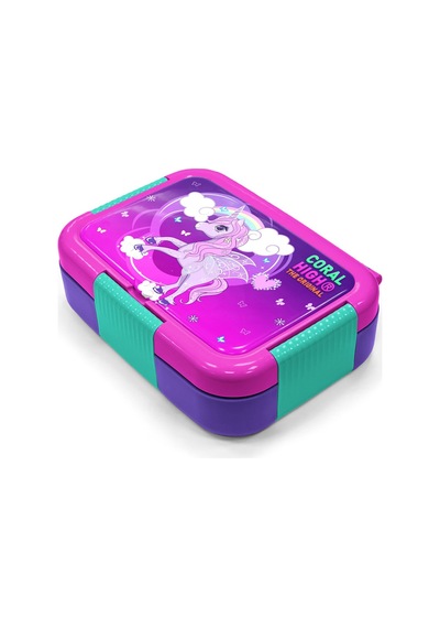 Coral High Kids Mor Pembe Unicorn Desenli Paslanmaz Çelik Beslenme Kabı 39230 Pembe