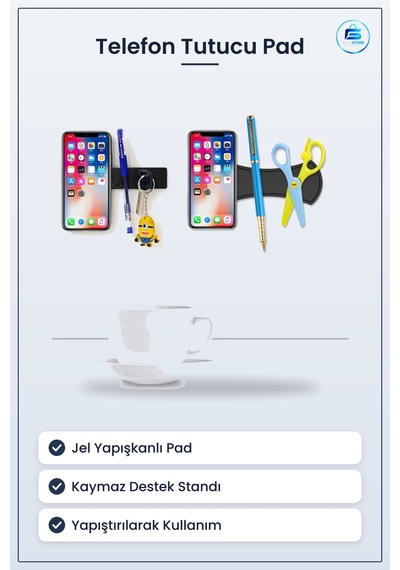 Telefon Standı Nanoteknoloji Jel Güçlü Yapıştırıcılı Kaymaz Tutuc