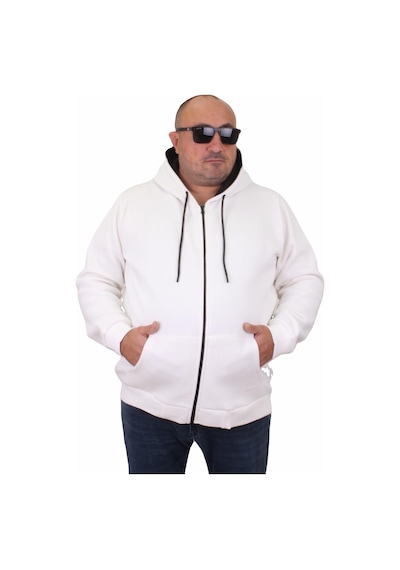 Moc Grande Mocgrande Büyük Beden Unisex Kapüşonlu 3Ip Sweat 11701 Ekru-Ekru