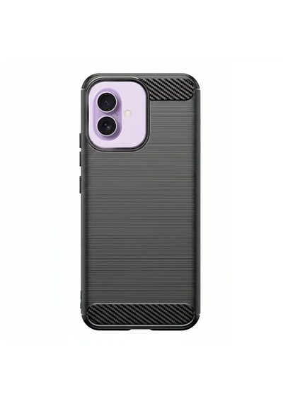 Microcase Apple Uyumlu iPhone 17 İle  Brushed Carbon Fiber Silikon Kılıf - Siyah Al3332 Siyah