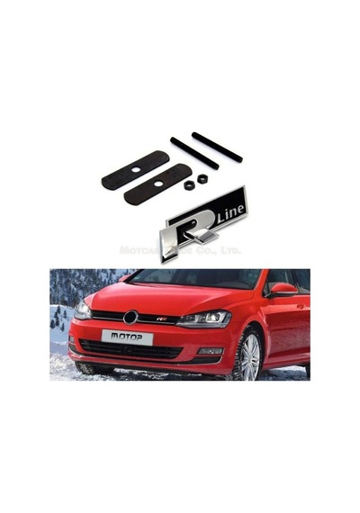 Volksvagen R Line Metal Ön Panjur Logo Arma Sticker