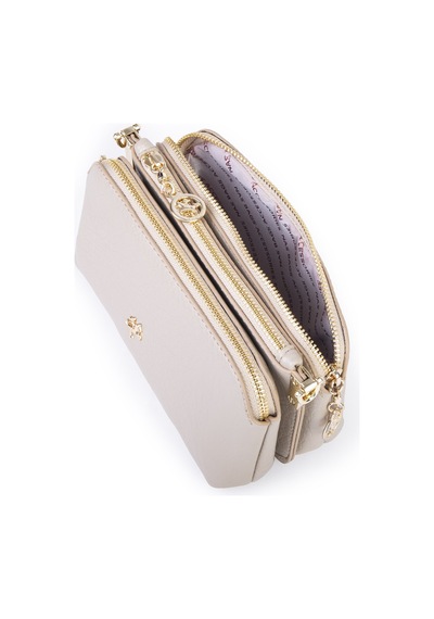 Nas Bag Mini Boy Kadın 3 Gözlü Çapraz Çanta En 18 Cm Boy 11 Cm Kum Victoria