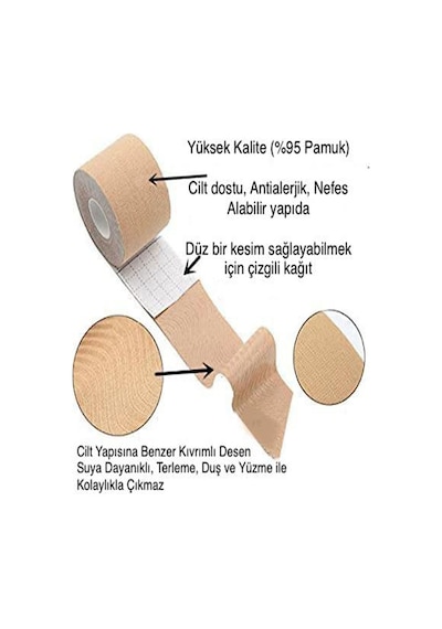 Yüz Kaldırma ve Kırışıklıklar için Kinezyo Ten Rengi Bant-9034892365009