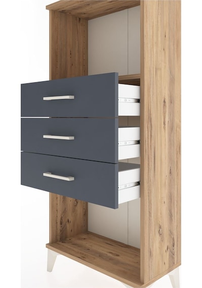 Hyperion Dolap Tek Raflı 3 Çekmeceli 60x44x134 Çam-antrasit Çam Hyperion Dolap Tek Raflı 3 Çekmeceli 60x44x134 Çam-antrasit Çam