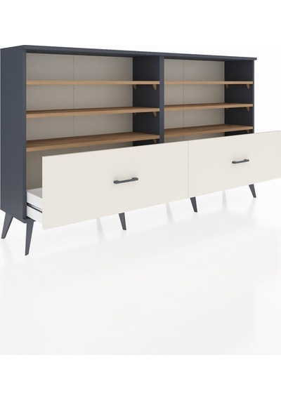 Arges Konsol 6 Raflı 2 Çekmeceli 176x30x99 Antrasit-çam/aytaşı Atlas Çam/aytası - Antrasıt Arges Konsol 6 Raflı 2 Çekmeceli 176x30x99 Antrasit-çam/aytaşı Atlas Çam/aytası - Antrasıt