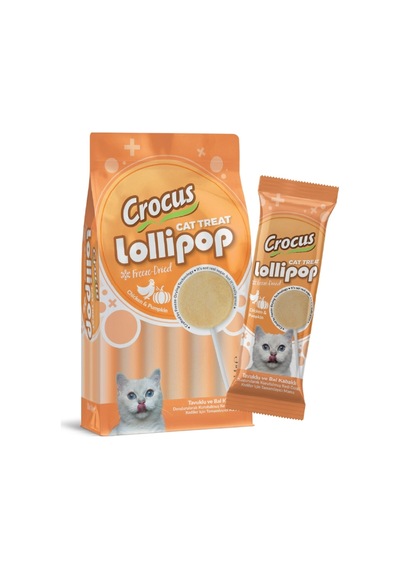 Crocus Tavuklu Ve Bal Kabaklı Kedi Lolipop 10 Lu Paket 10x1,4 Gr