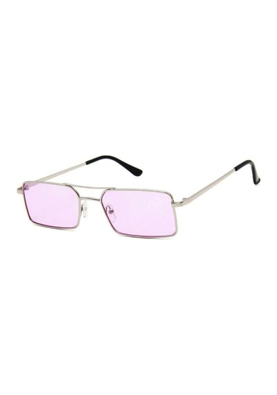 Drizmo Dörtgen Unisex Retro Güneş Gözlüğü Mor