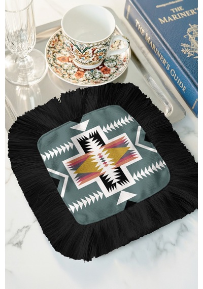 Etnik Geometrik Saçaklı Sunum Kokteyl Peçetesi - Boho Şık Yeşil Siyah Bardak Altlığı Mendil Orman Petrol Mavisi Etnik Geometrik Saçaklı Sunum Kokteyl Peçetesi - Boho Şık Yeşil Siyah Bardak Altlığı Mendil Orman Petrol Mavisi
