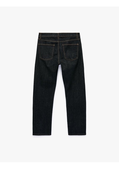 Koton Normal Bel Pamuklu Straight Fit Jean Pantolon - Mark Jean Koyu İndigo 7wam40142nd