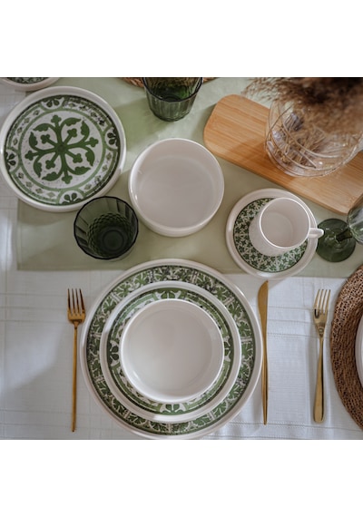 Timeless Green Stackable Yemek / Kahvaltı Takımı 20 Parça 4 Kişilik 21974-75 Yeşil