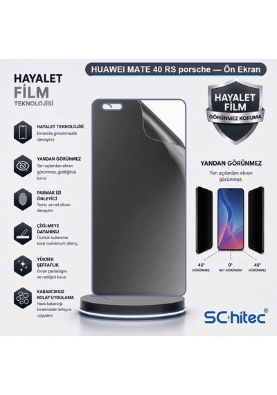 Mate 40 Rs Porsche Uyumlu Ön Yüzey Hayalet Privacy Hidrojel Ekran Koruyucu 44324833