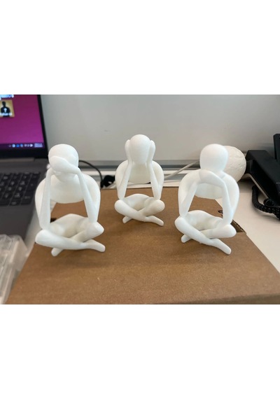 Beyaz Malzeme Görmedim Duymadım Konuşmadım Figür 12 Cm Dekoratif