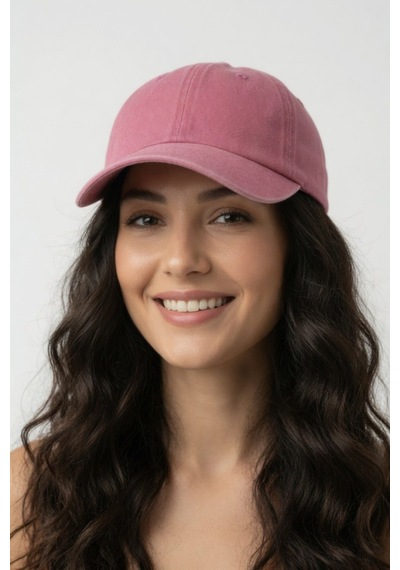 Mollycrush Unisex Pembe Yıkamalı Kot Beyzbol Şapkası Ayarlanabilir Outdoor Spor Kep Pembe
