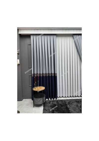Pano Fon,elegans Seri . Desen Pano Fon Perde,kanun Pile,blackout , Tek Kanat Lacivert Gri